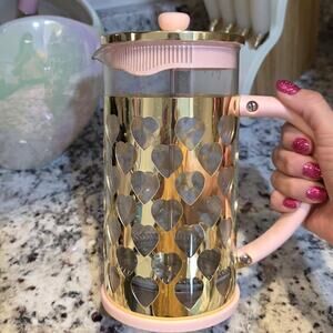 Paris Hilton French Press Coffee Maker Heart Shaped Measuring Scoop, 2-Piece Set